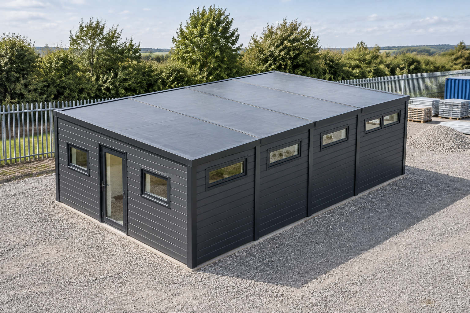 4-module single-storey site welfare unit, Adacon modular building (illustrative)