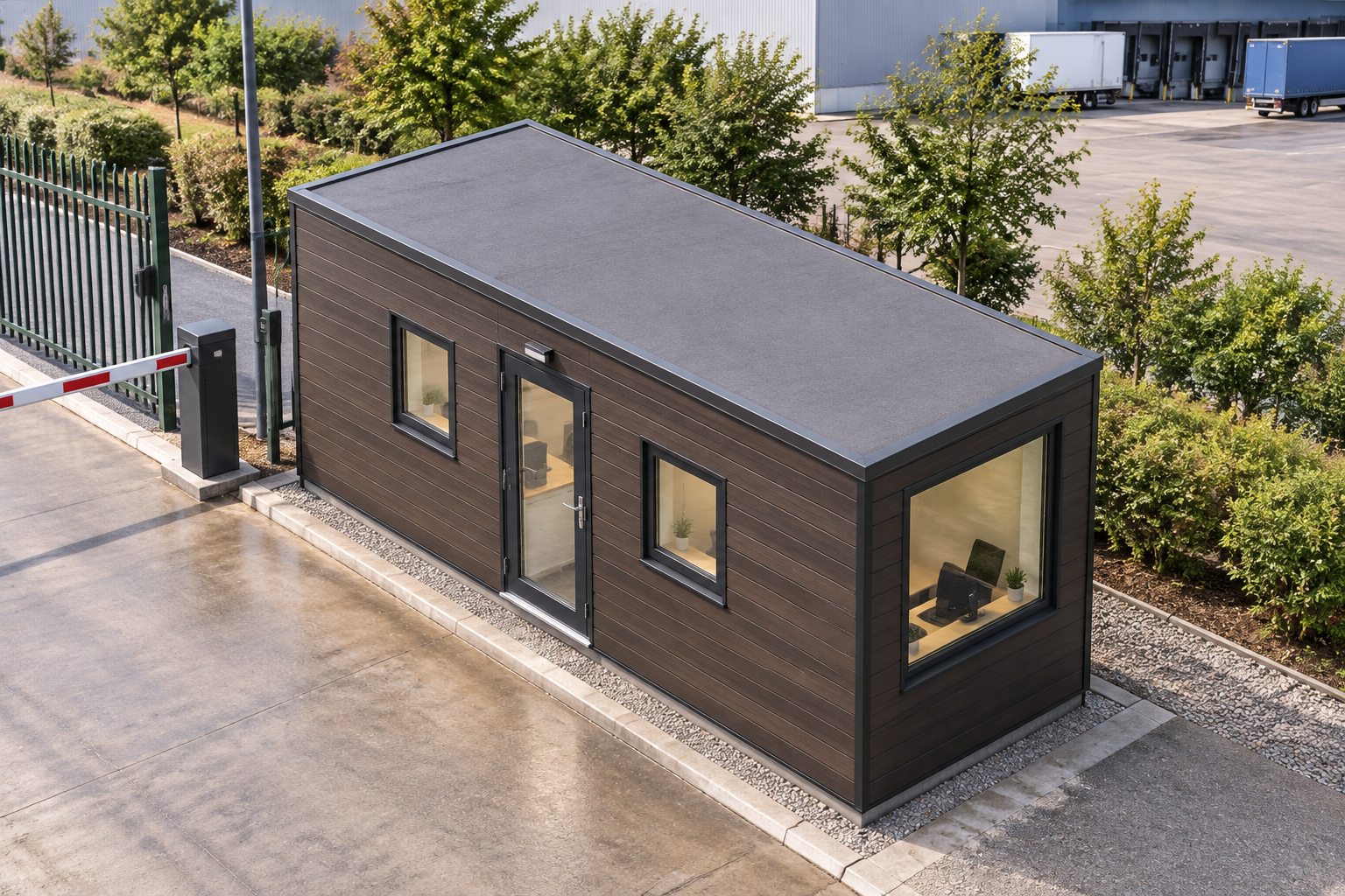 P600 security cabin positioned beside a controlled vehicle entrance
