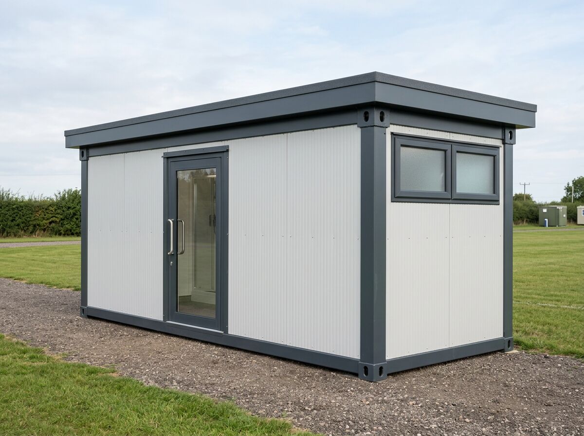 Modular Shower Blocks by Adacon UK. Modular shower blocks for construction sites, campsites, sports clubs and events. — an example of what is possible for workshops & maintenance.