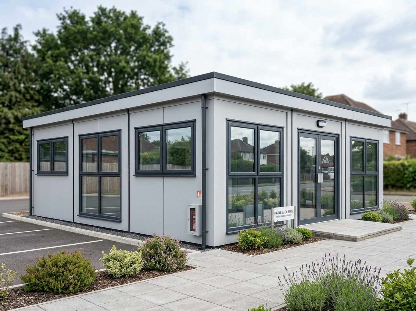 Veterinary Clinics by Adacon UK. Modular veterinary clinic buildings configured around reception, consultation, prep, theatre and recovery. — an example of what is possible for dental practices.